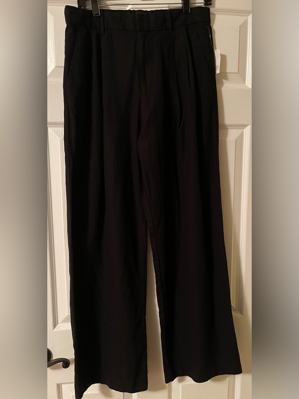 Gap Women’s Black 365 High Rise Linen Blend Wide Leg Trouser Sz. 10